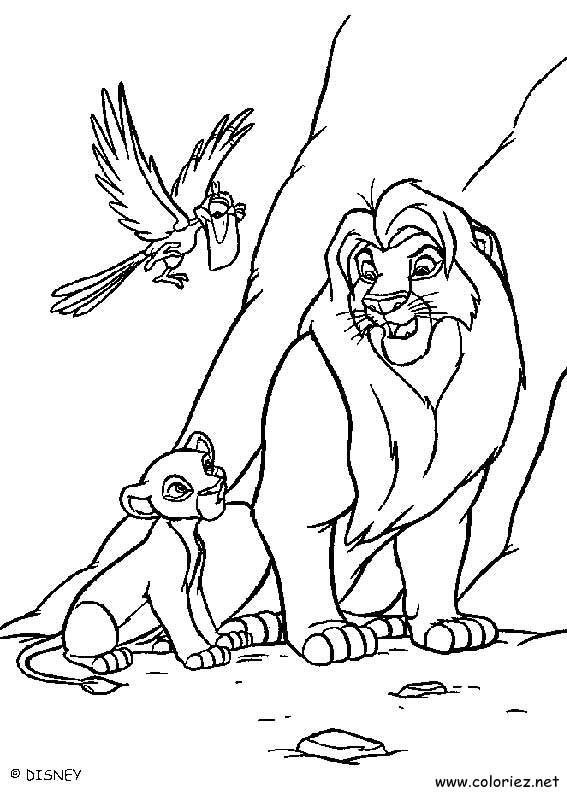 Coloriage de Le roi lion à imprimer !
