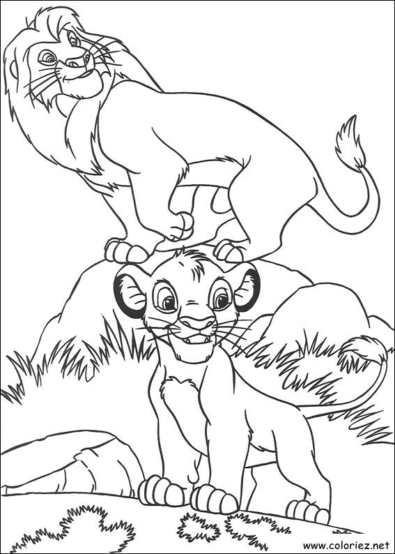 Coloriage de Le roi lion à imprimer !