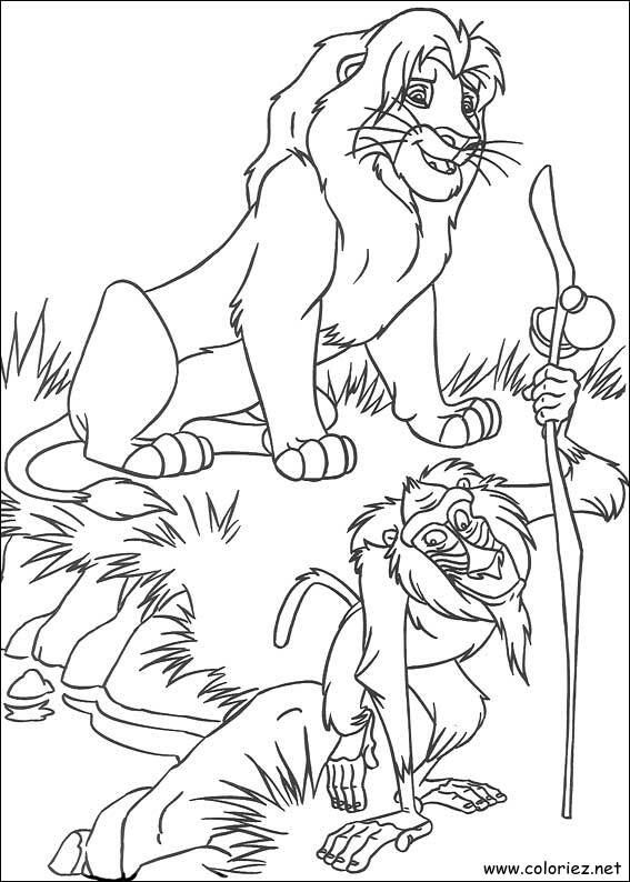 Coloriage de Le roi lion à imprimer !