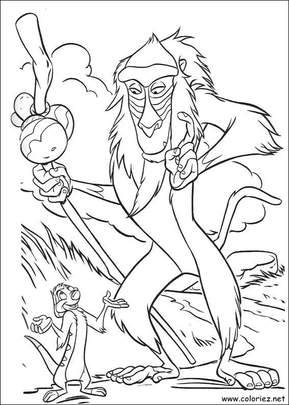 Coloriage de Le roi lion à imprimer !