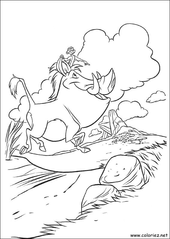 Coloriage de Le roi lion à imprimer !