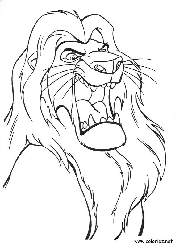 Coloriage de Le roi lion à imprimer !