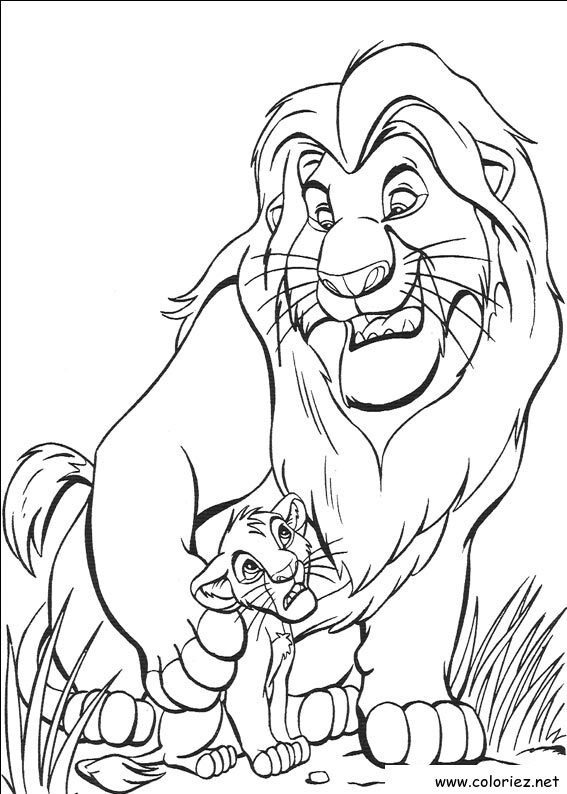 Coloriage de Le roi lion à imprimer !