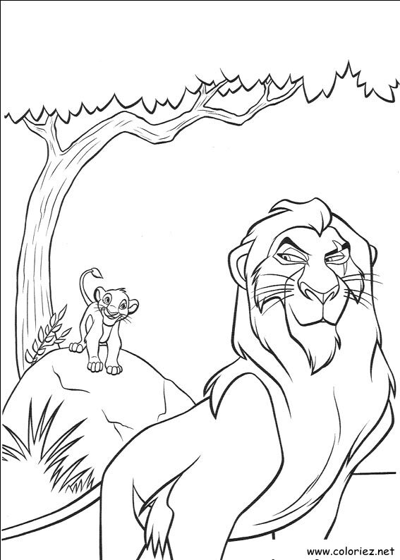 Coloriage de Le roi lion à imprimer !