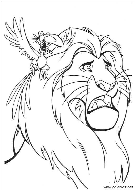 Coloriage de Le roi lion à imprimer !