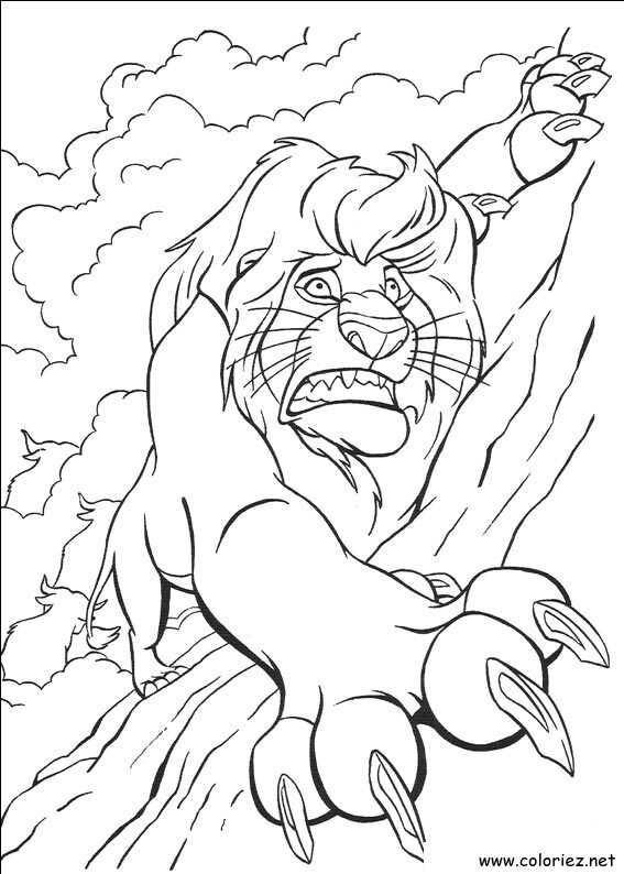 Coloriage de Le roi lion à imprimer !