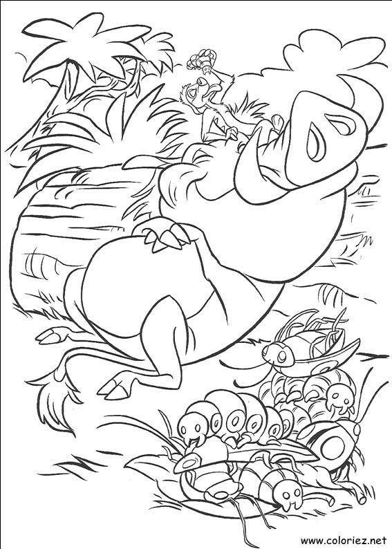 Coloriage de Le roi lion à imprimer !