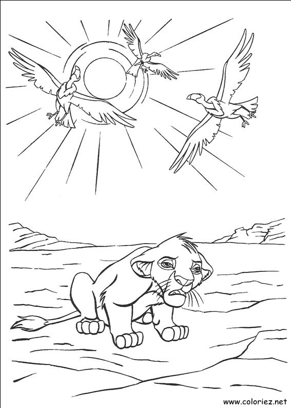 Coloriage de Le roi lion à imprimer !