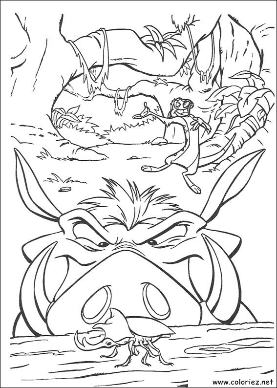 Coloriage de Le roi lion à imprimer !