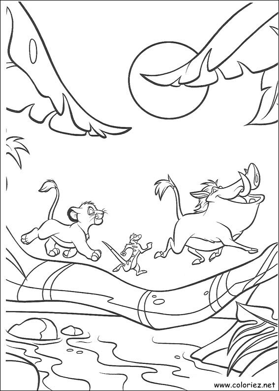 Coloriage de Le roi lion à imprimer !