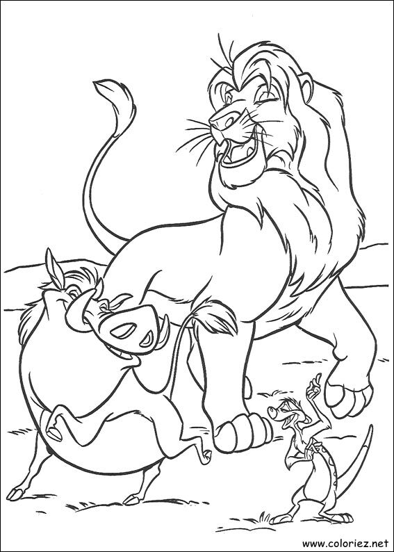 Coloriage de Le roi lion à imprimer !