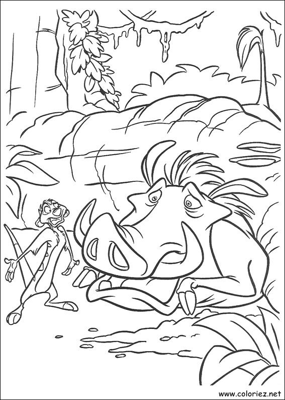 Coloriage de Le roi lion à imprimer !