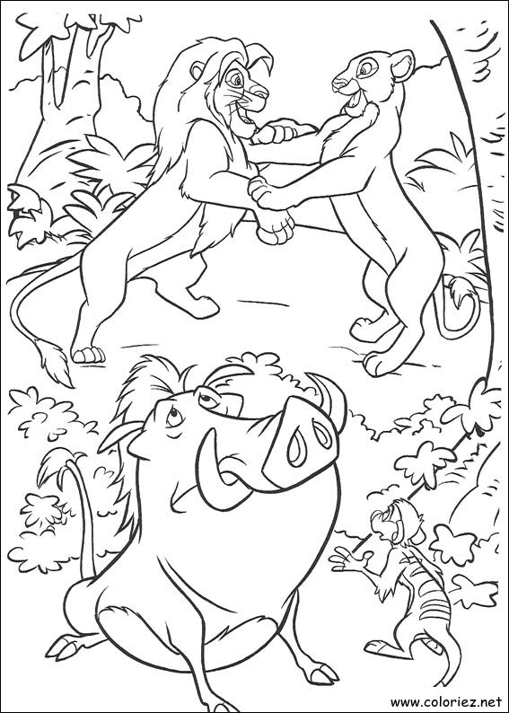 Coloriage de Le roi lion à imprimer !