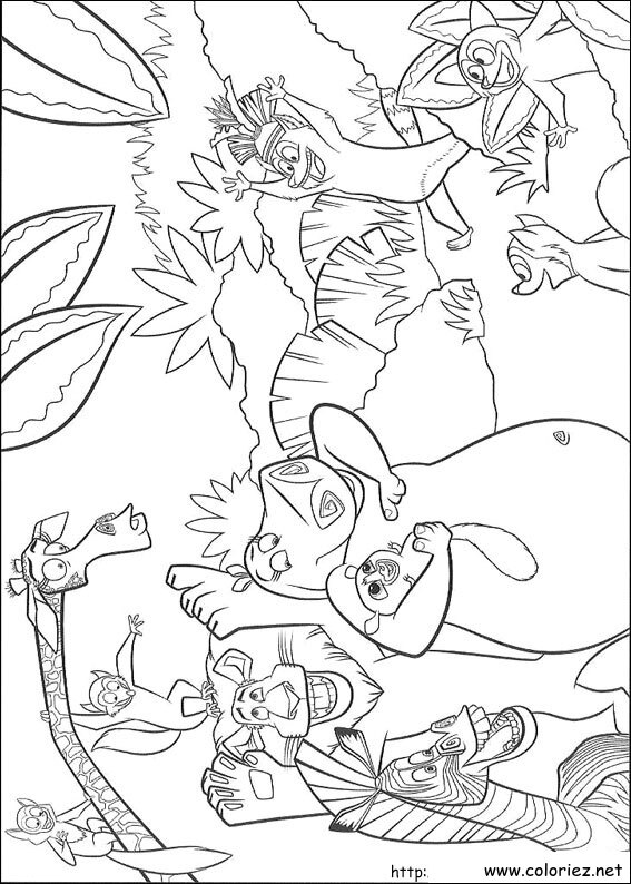 Coloriage de Madagascar à imprimer !