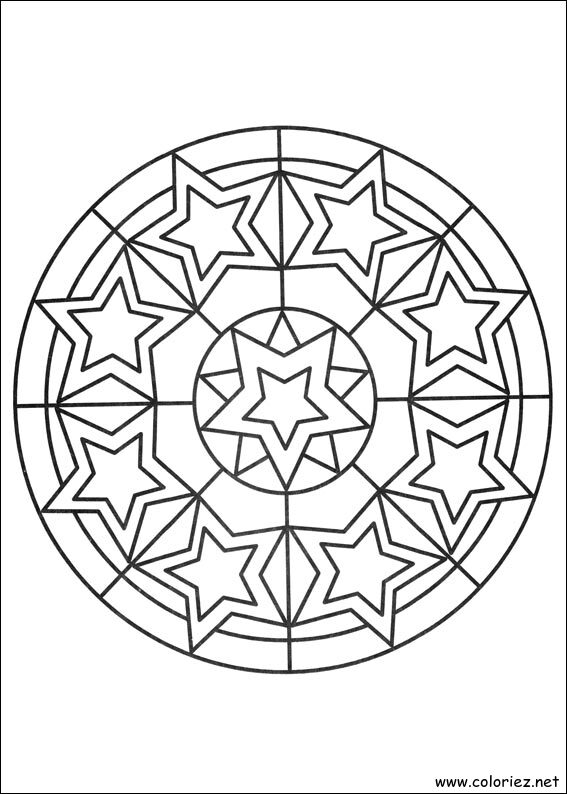 Coloriage de Mandala étoile à imprimer