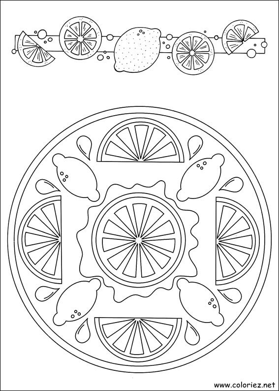 Coloriage de Mandala roues à imprimer