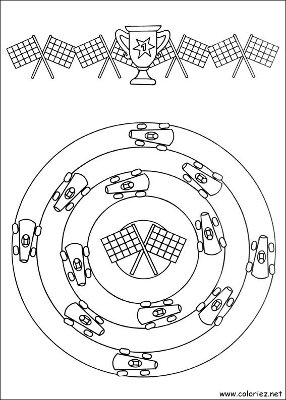 Coloriage de Mandala course à imprimer