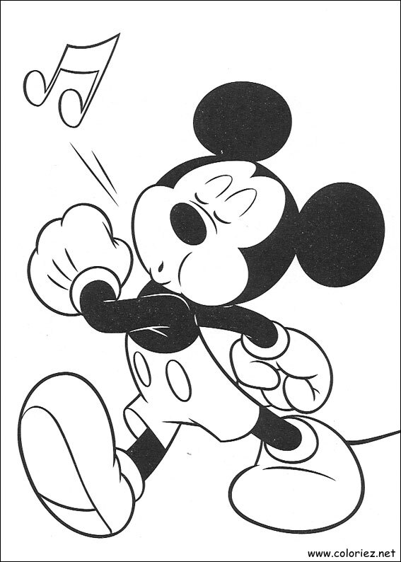 Coloriage de Mickey à imprimer !