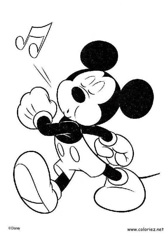 Coloriage de Mickey à imprimer !
