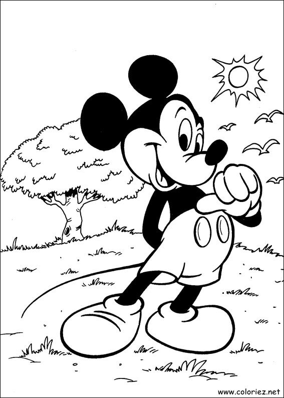 Coloriage de Mickey à imprimer !