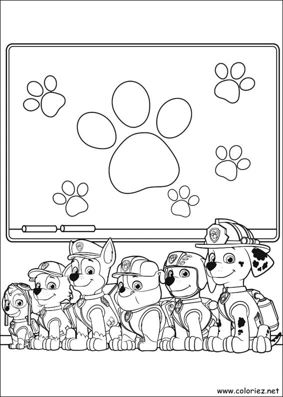 Coloriage de La Pat' Patrouille à imprimer