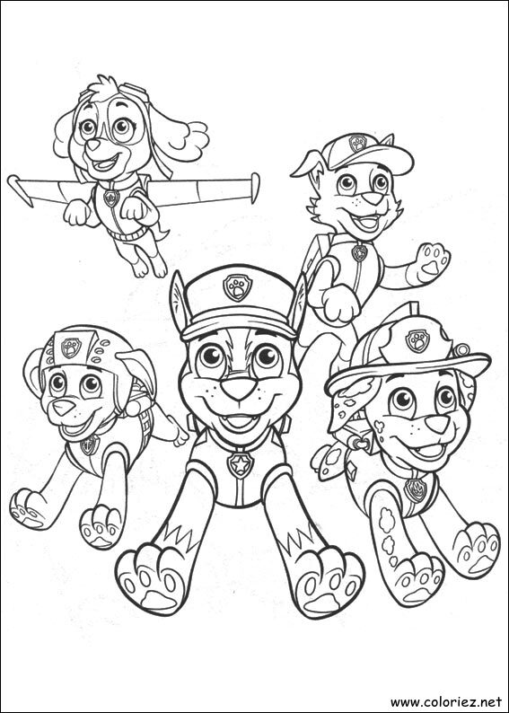Coloriage de La Pat' Patrouille à imprimer
