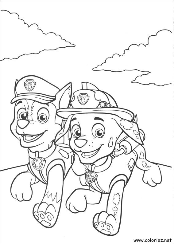 Coloriage de Marcus et Chase à imprimer