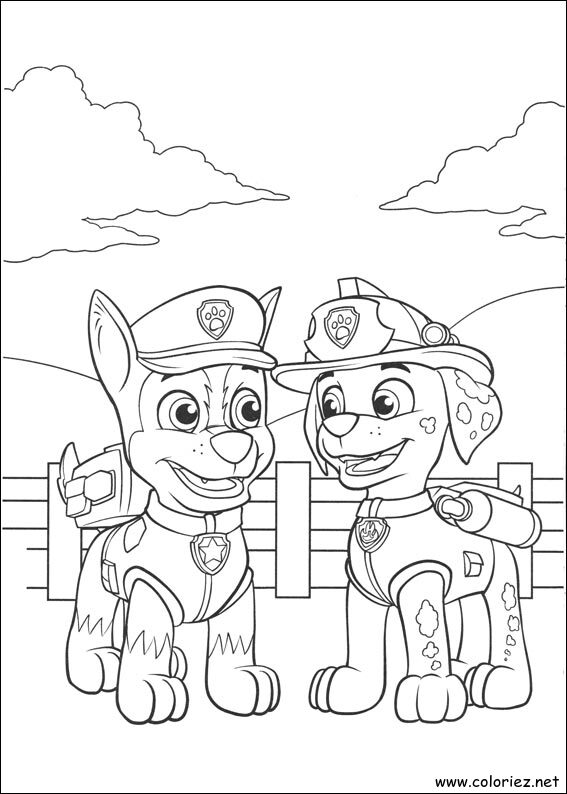 Coloriage de La Pat' Patrouille à imprimer