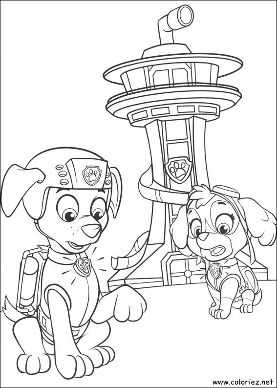 Coloriage de La Pat' Patrouille à imprimer