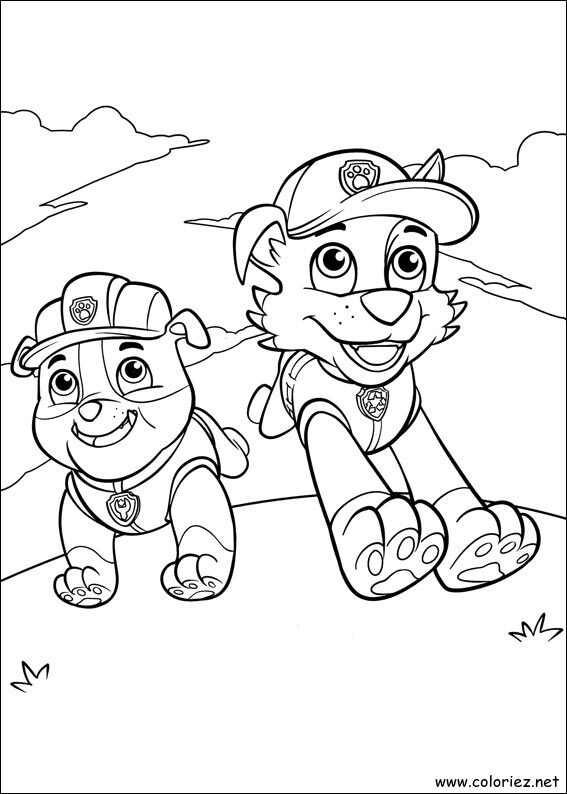 Coloriage de Ruben et Rocky à imprimer