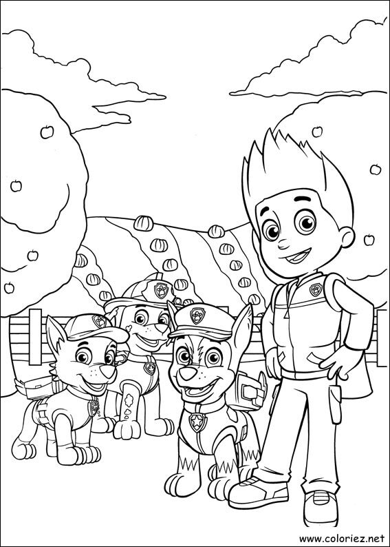Coloriage de La Pat' Patrouille à imprimer