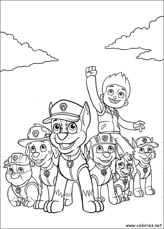 Coloriage de La Pat' Patrouille à imprimer