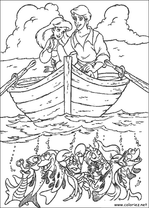 Coloriage de La Petite Sirène à imprimer !