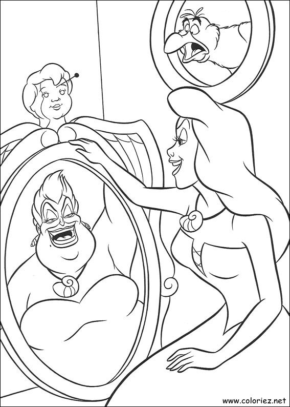 Coloriage de La Petite Sirène à imprimer !