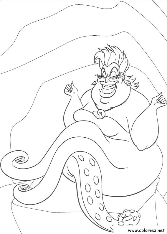 Coloriage de La Petite Sirène à imprimer !