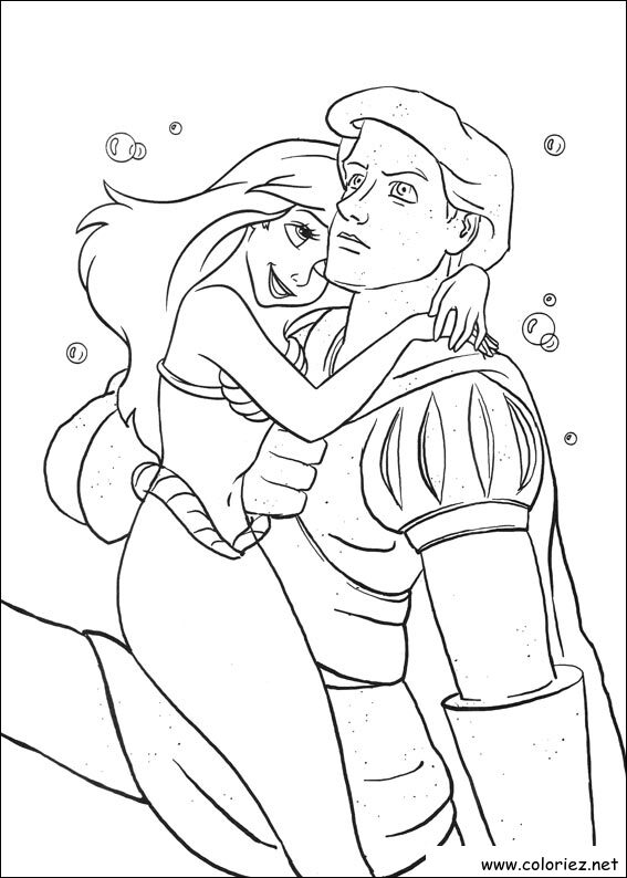 Coloriage de La Petite Sirène à imprimer !