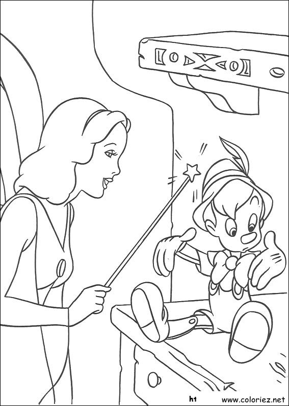 Coloriage de Pinocchio à imprimer !