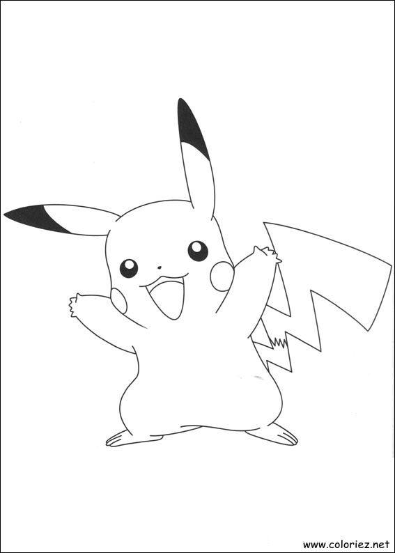 Coloriage de Pikachu à imprimer