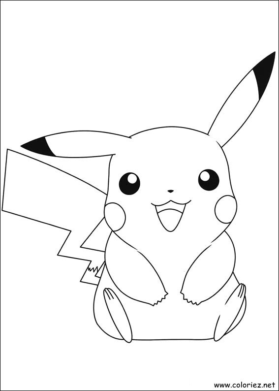 Coloriage de Pikachu à imprimer