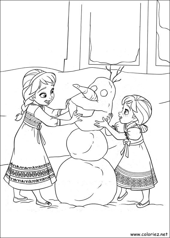 Coloriage de La reine des neiges à imprimer
