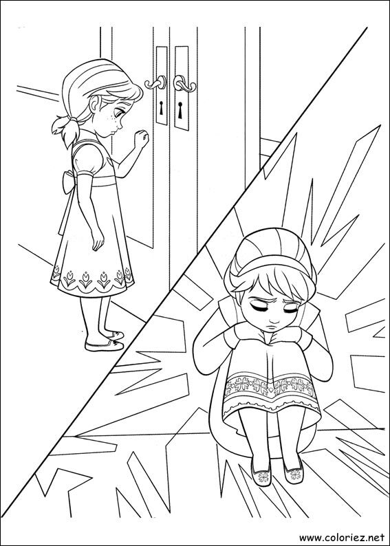 Coloriage de La reine des neiges à imprimer