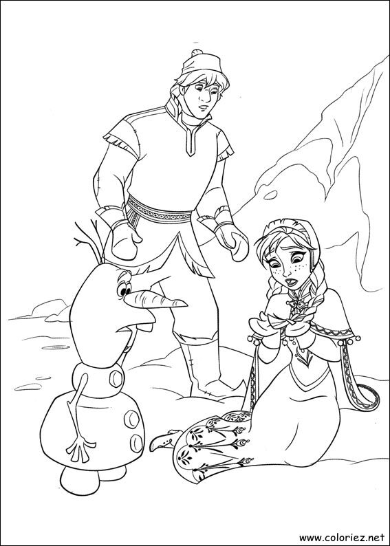 Coloriage de La reine des neiges à imprimer