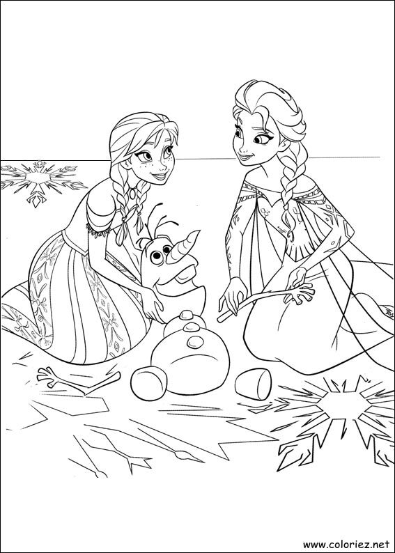 Coloriage de La reine des neiges à imprimer