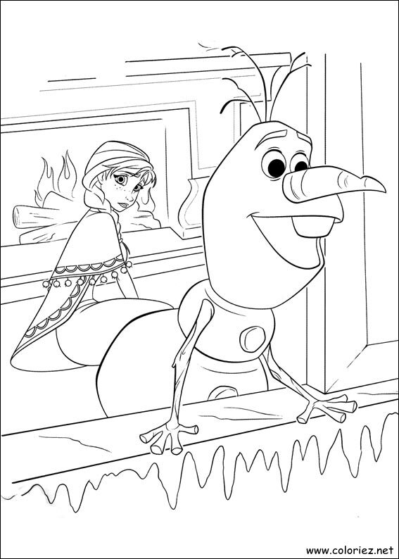Coloriage de La reine des neiges à imprimer