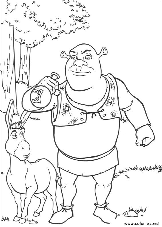 Coloriage de Shrek à imprimer !
