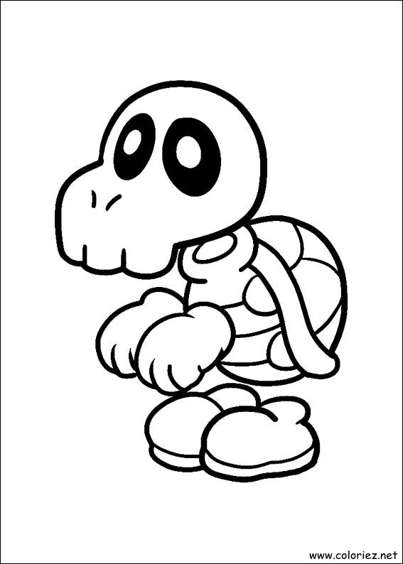 Coloriage de Koopa Squelette à imprimer