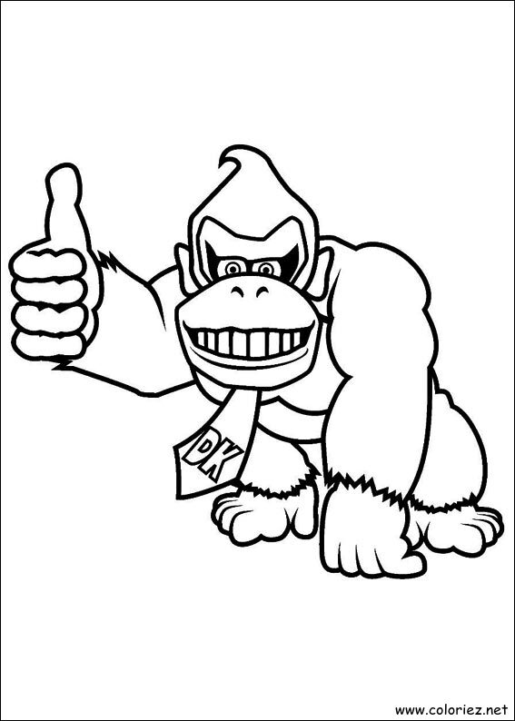 Coloriage de DOnkey Kong à imprimer