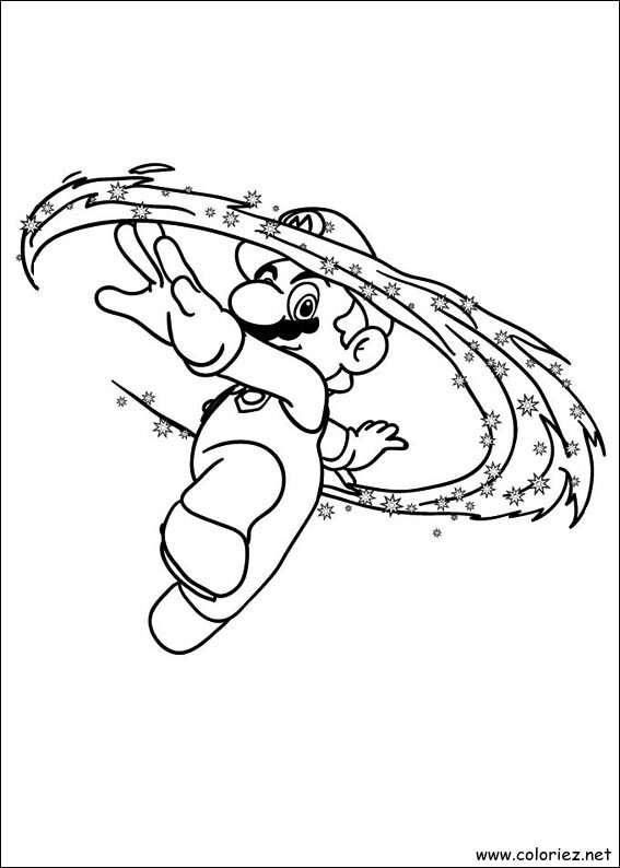 Coloriage de Mario à imprimer
