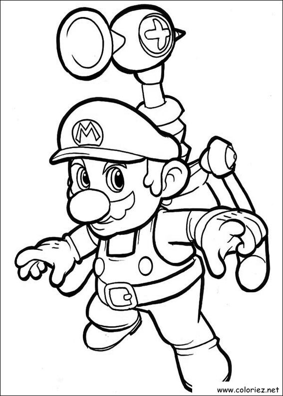 Coloriage de Mario à imprimer