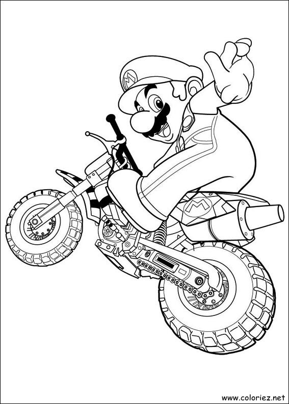 Coloriage de Super Mario Bros. à imprimer